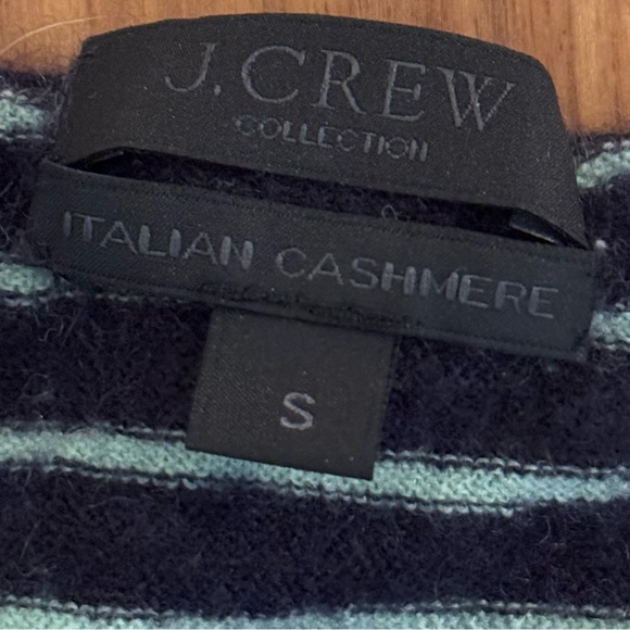 J. Crew - Italian Cashmere - crewneck sweater - mint and navy - size S - Picture 3 of 5